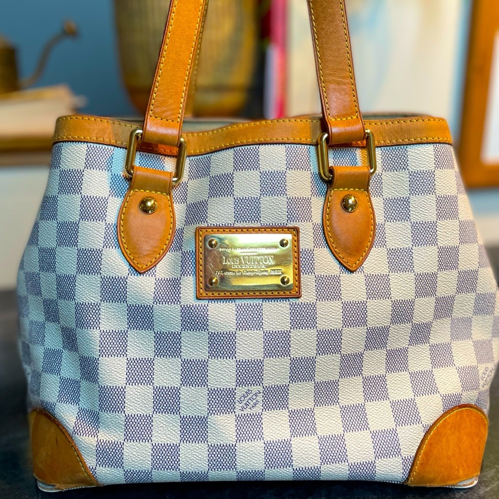 Authentic Louis Vuitton PM Hampstead damier azur
